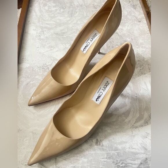 Jimmy Choo Nude Patent Leather Pumps SIZE 41 - Picture 3 of 4